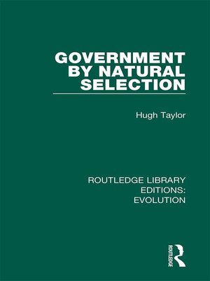 cover image of Government by Natural Selection